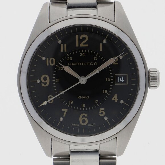 HAMILTON H68551135 Khaki field black SS/Stainless Steel QZ - Picture 1 of 8